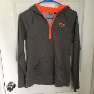Girls XL (16) Gray and Neon Orange Fila Hoodie. Worn twice.